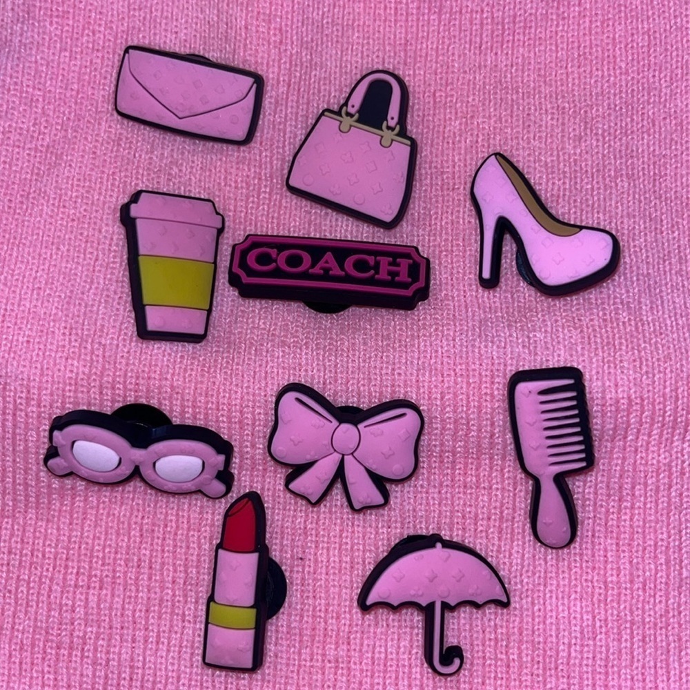 💖🆕 🎀 Shoe Charms In Pink & Black-Set of 10 NIB - Picture 4 of 7